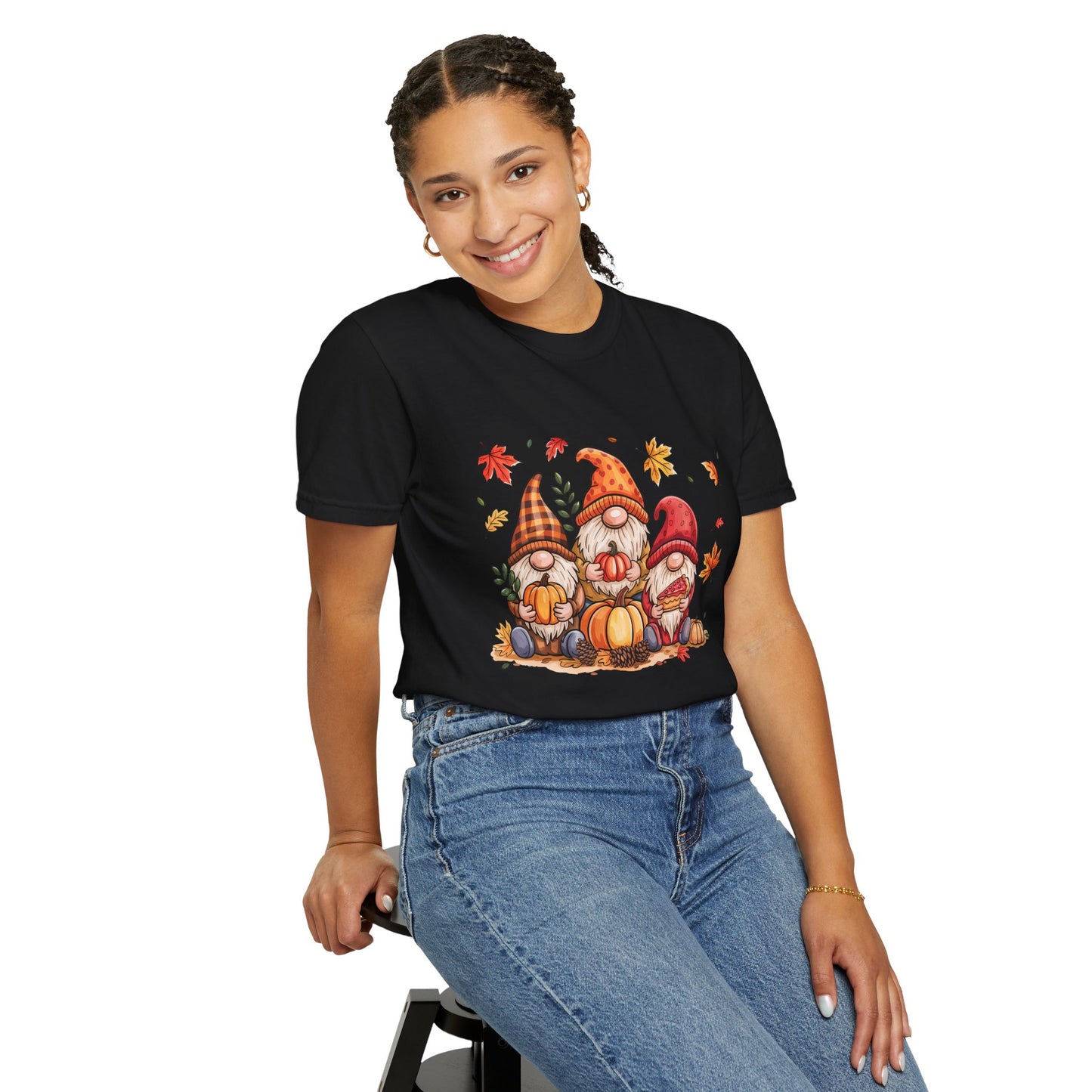 Cozy Autumn Gnomes Comfort Colors T-shirt - Thanksgiving and Fall Harvest Graphic Tee