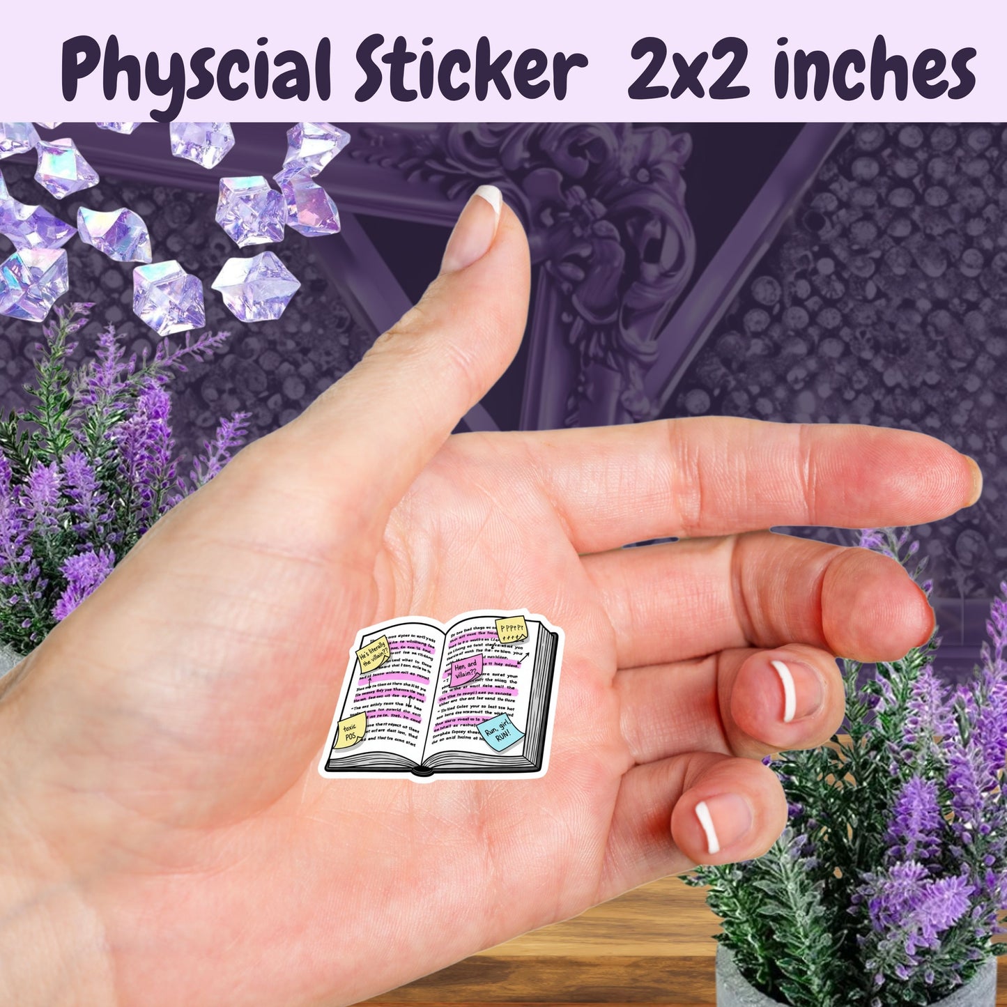 Annotated Book Sticker – BookTok Sarcastic Sticker with Sticky Notes and Highlighter – Funny Reader Sticker Gift