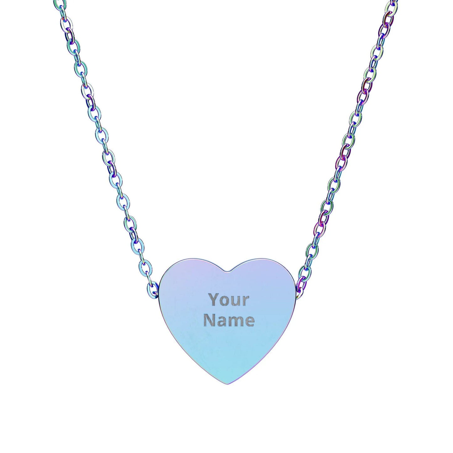 Engravable Heart Necklace — Personalized Name Pendant Gift by Printify