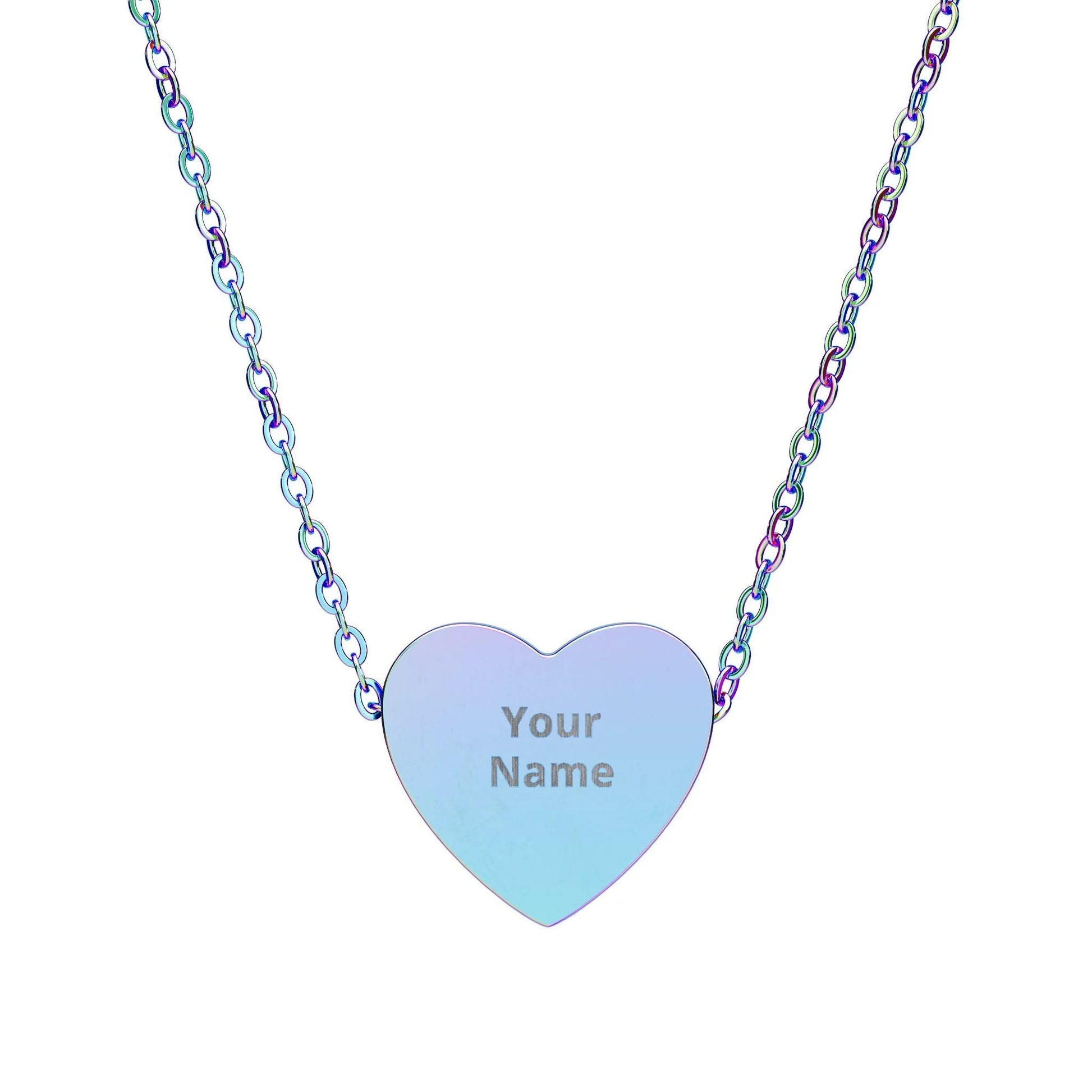 Engravable Heart Necklace — Personalized Name Pendant Gift by Printify