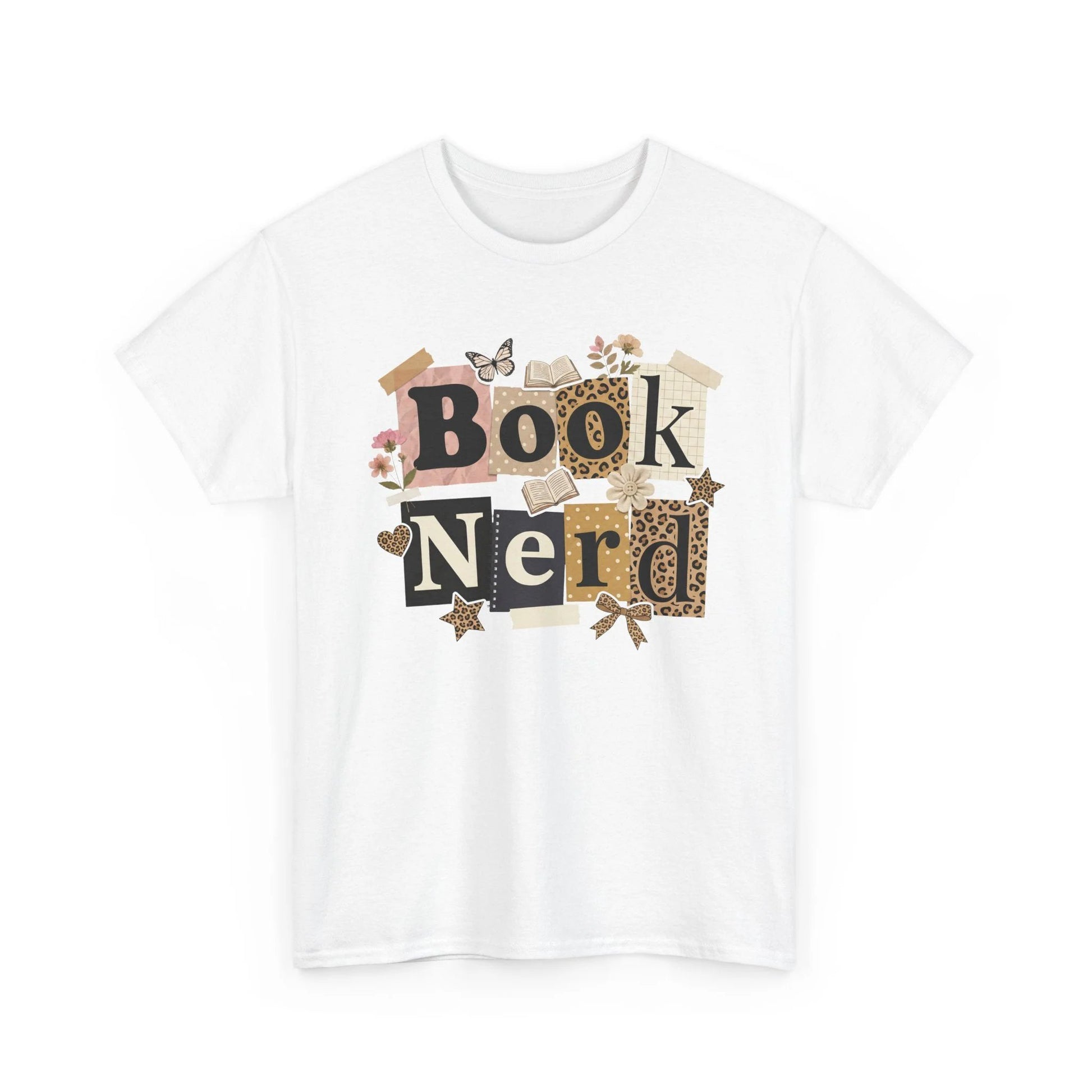 Book Nerd T-Shirt — Vintage Collage Reading Graphic Tee by Printify