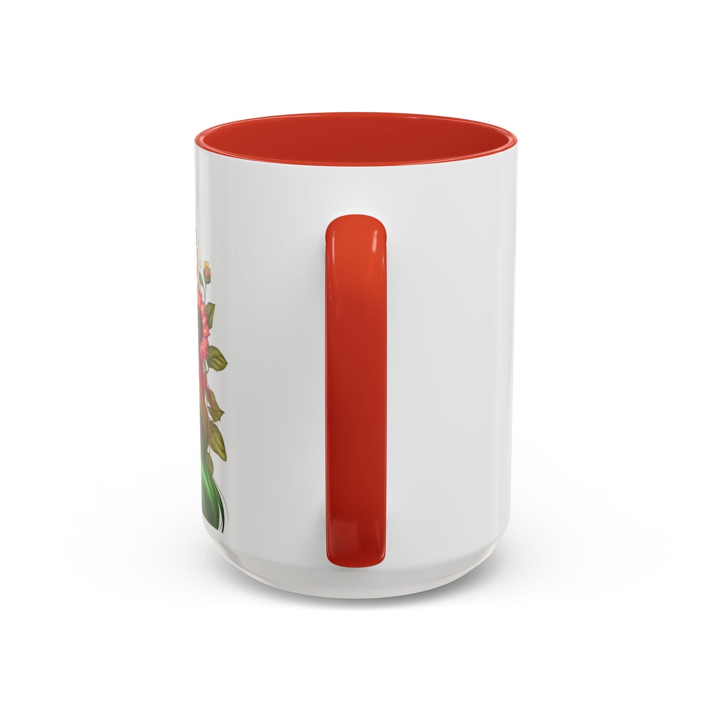 Colorful Floral Art Accent Coffee Mug - 11oz & 15oz