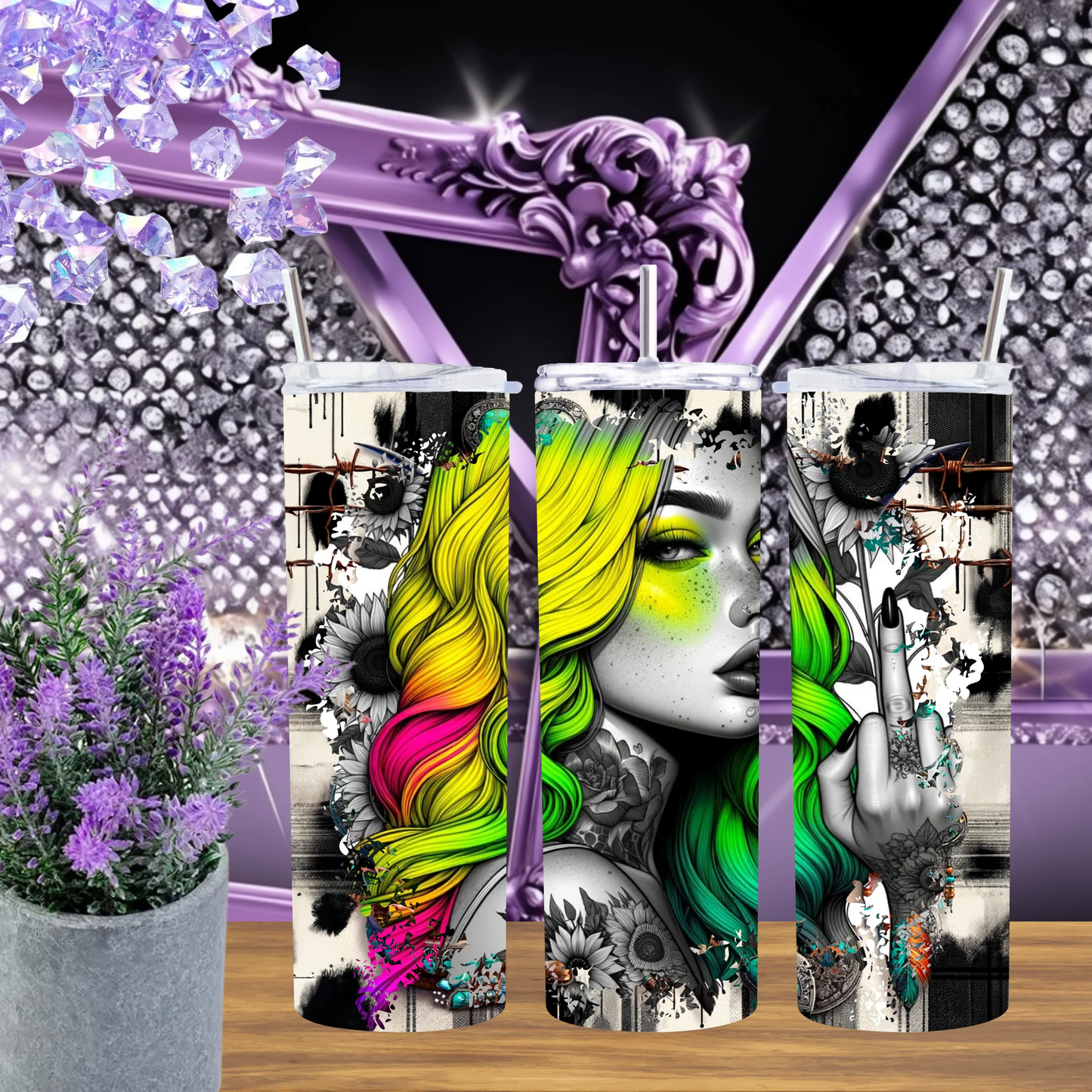 Teal Empress 20oz Tumbler And Unapologetic Woman 30oz Cup Sunflower Quote Drinkware For Empowerment Gift by Marie Gems