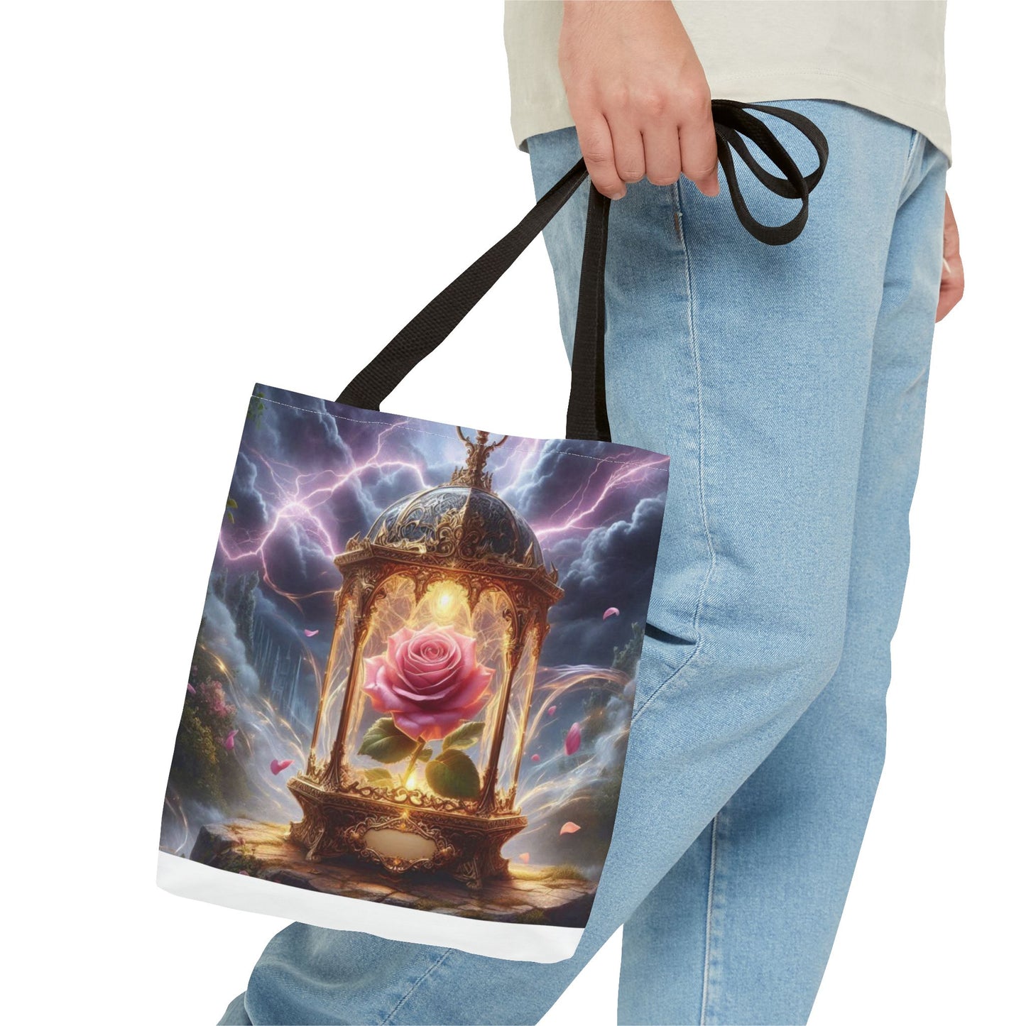 Enchanted Rose Tote Bag - Magical Fairy Tale Inspired Reusable Shopping Bag