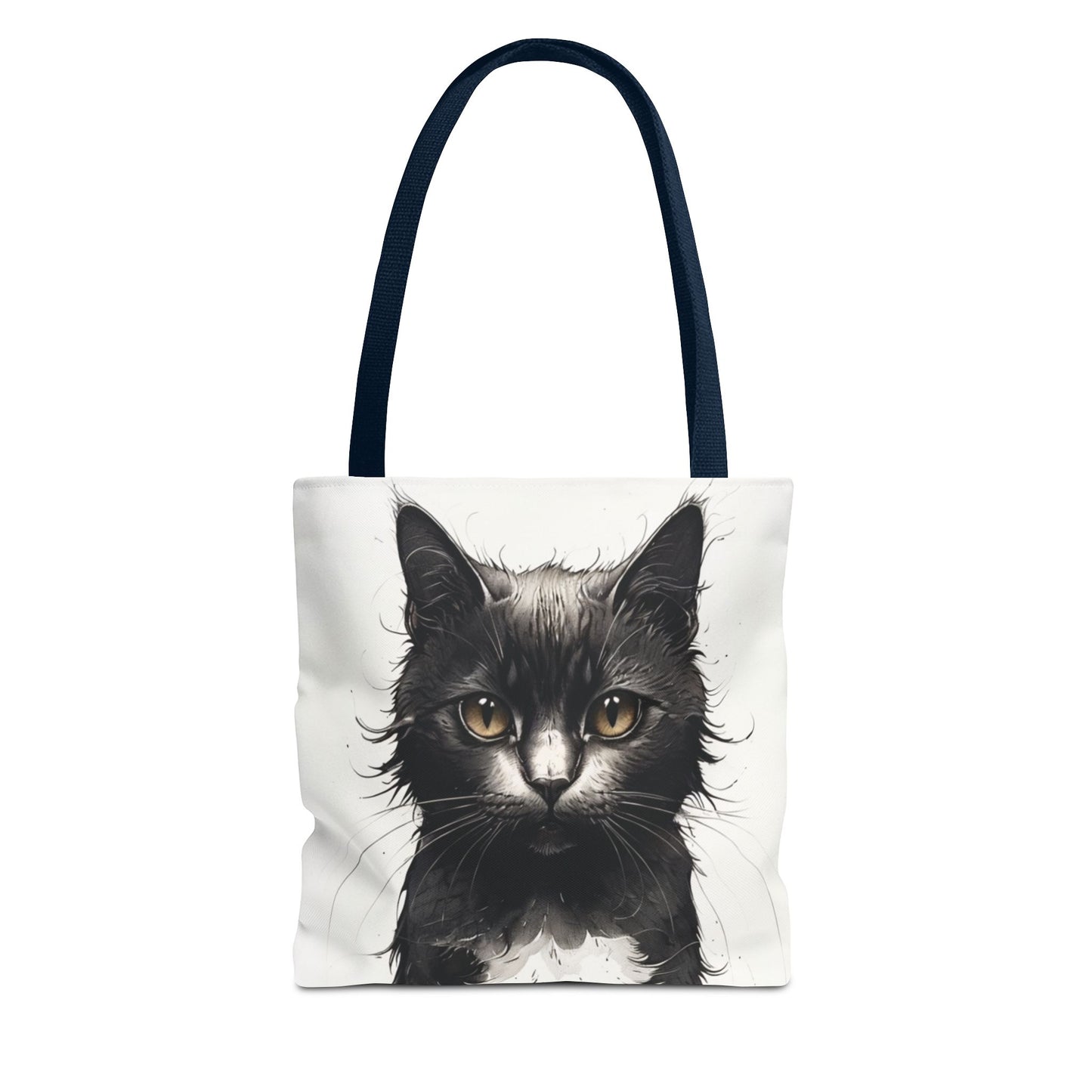 Elegant Black Cat Portrait Tote Bag - Stylish Reusable Shopping Bag for Cat Lovers