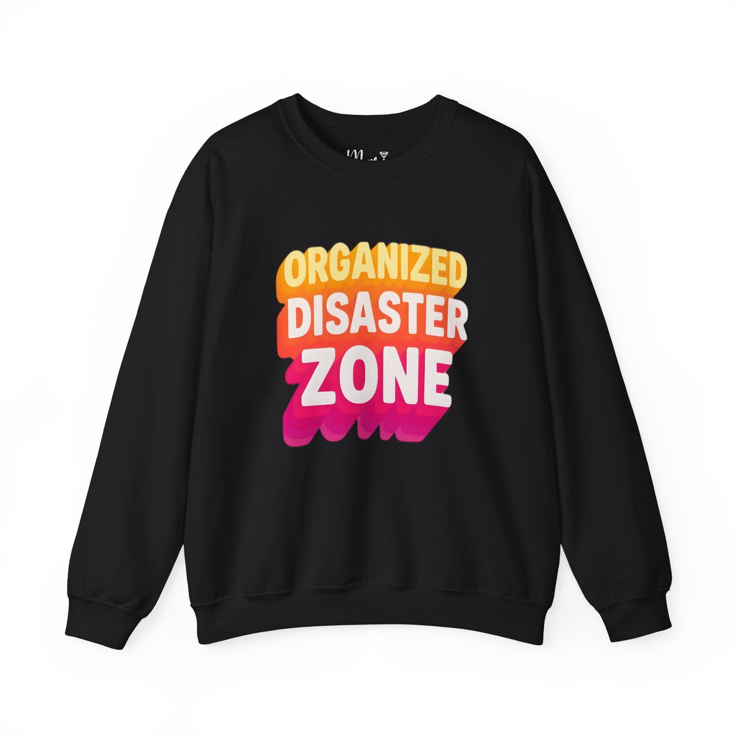 Organized Disaster Zone Funny Crewneck Sweatshirt, Chaotic Life Sweater, Sarcastic Mom Life, Humorous Gift for Her, Retro Style Sweater