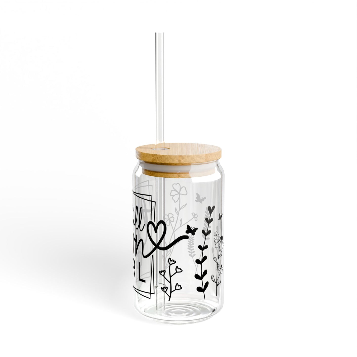 Just a Small Town Girl Libbey Glass 16oz Can Cup with Lid and Straw – Cute Country Iced Coffee Tumbler Gift for Her