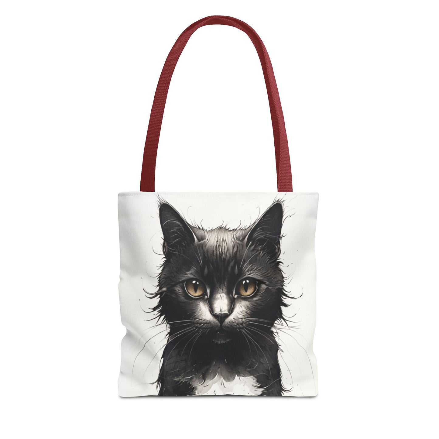 Elegant Black Cat Portrait Tote Bag - Stylish Reusable Shopping Bag for Cat Lovers