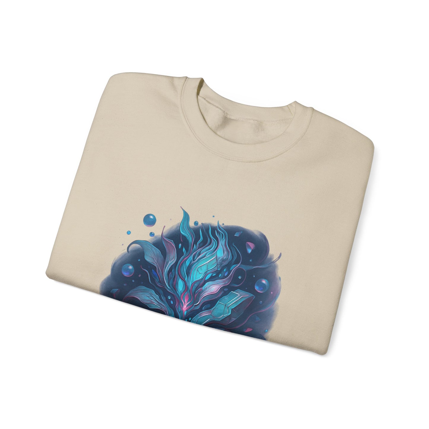 Fantasy Abstract Galaxy Leaf Sweatshirt – Trippy Cosmic Art Crewneck, Psychedelic Plant Pullover, Vaporwave Aesthetic Shirt