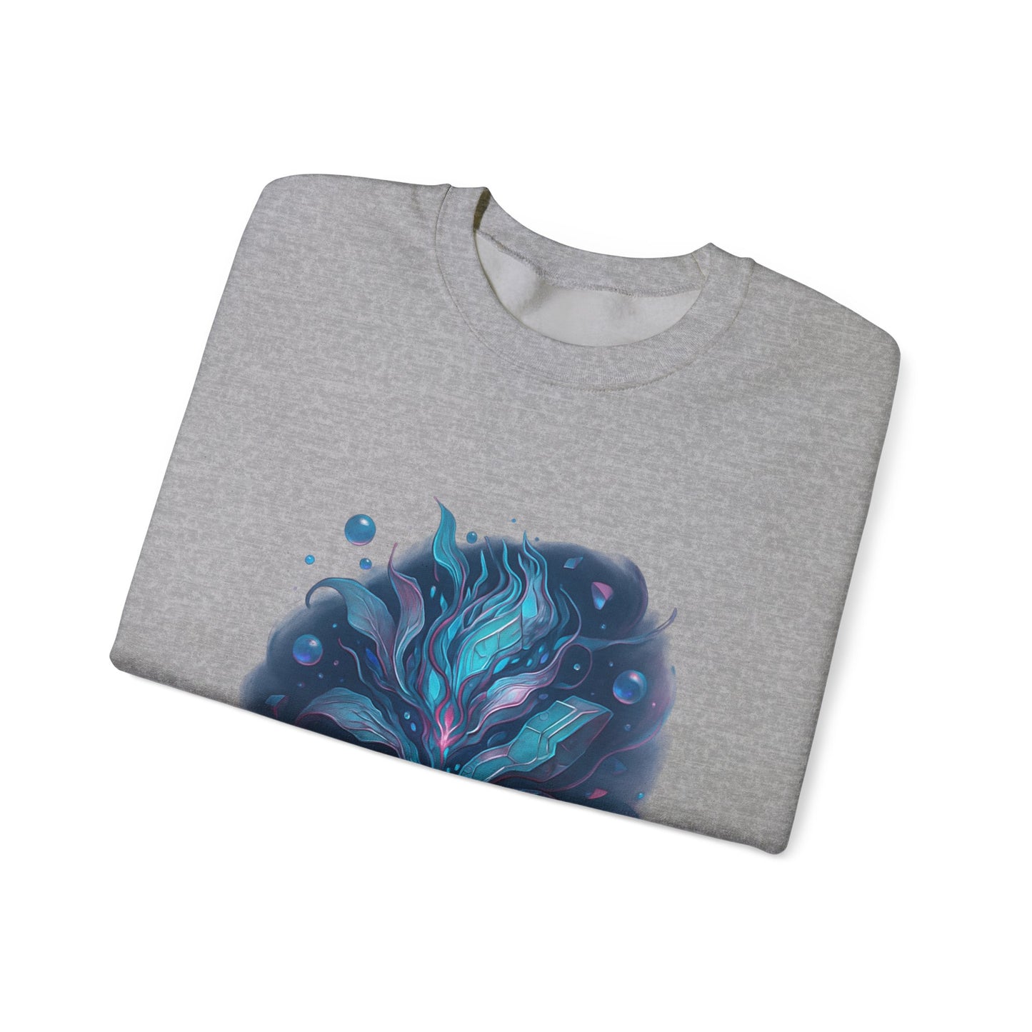 Fantasy Abstract Galaxy Leaf Sweatshirt – Trippy Cosmic Art Crewneck, Psychedelic Plant Pullover, Vaporwave Aesthetic Shirt