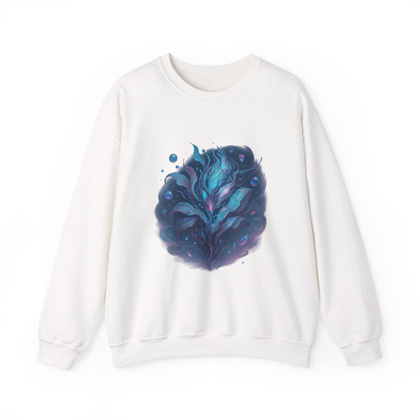 Fantasy Abstract Galaxy Leaf Sweatshirt – Trippy Cosmic Art Crewneck, Psychedelic Plant Pullover, Vaporwave Aesthetic Shirt
