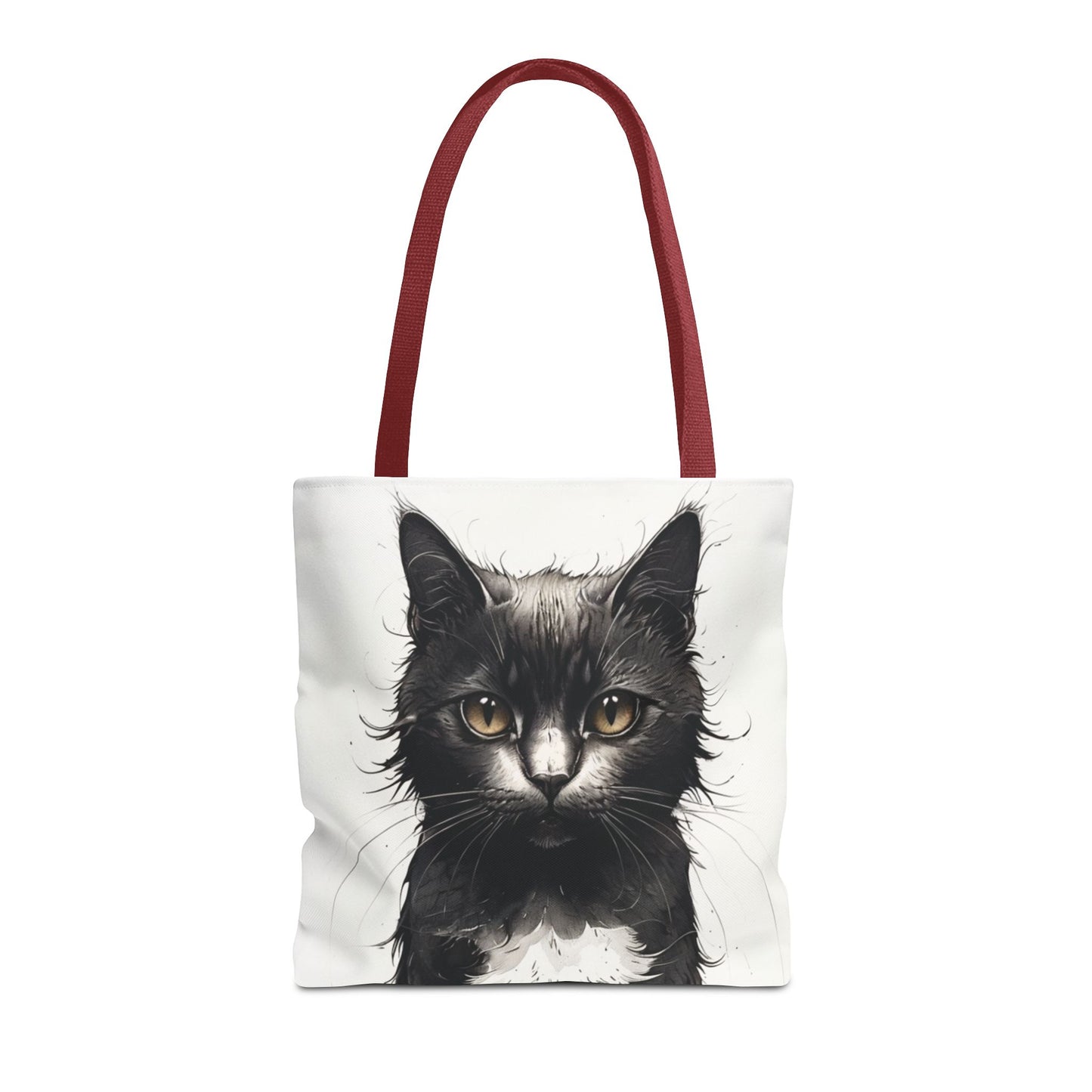 Elegant Black Cat Portrait Tote Bag - Stylish Reusable Shopping Bag for Cat Lovers