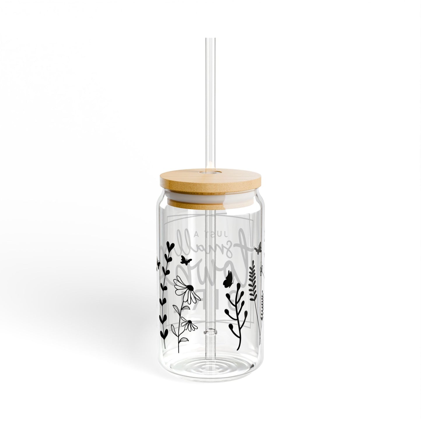 Just a Small Town Girl Libbey Glass 16oz Can Cup with Lid and Straw – Cute Country Iced Coffee Tumbler Gift for Her