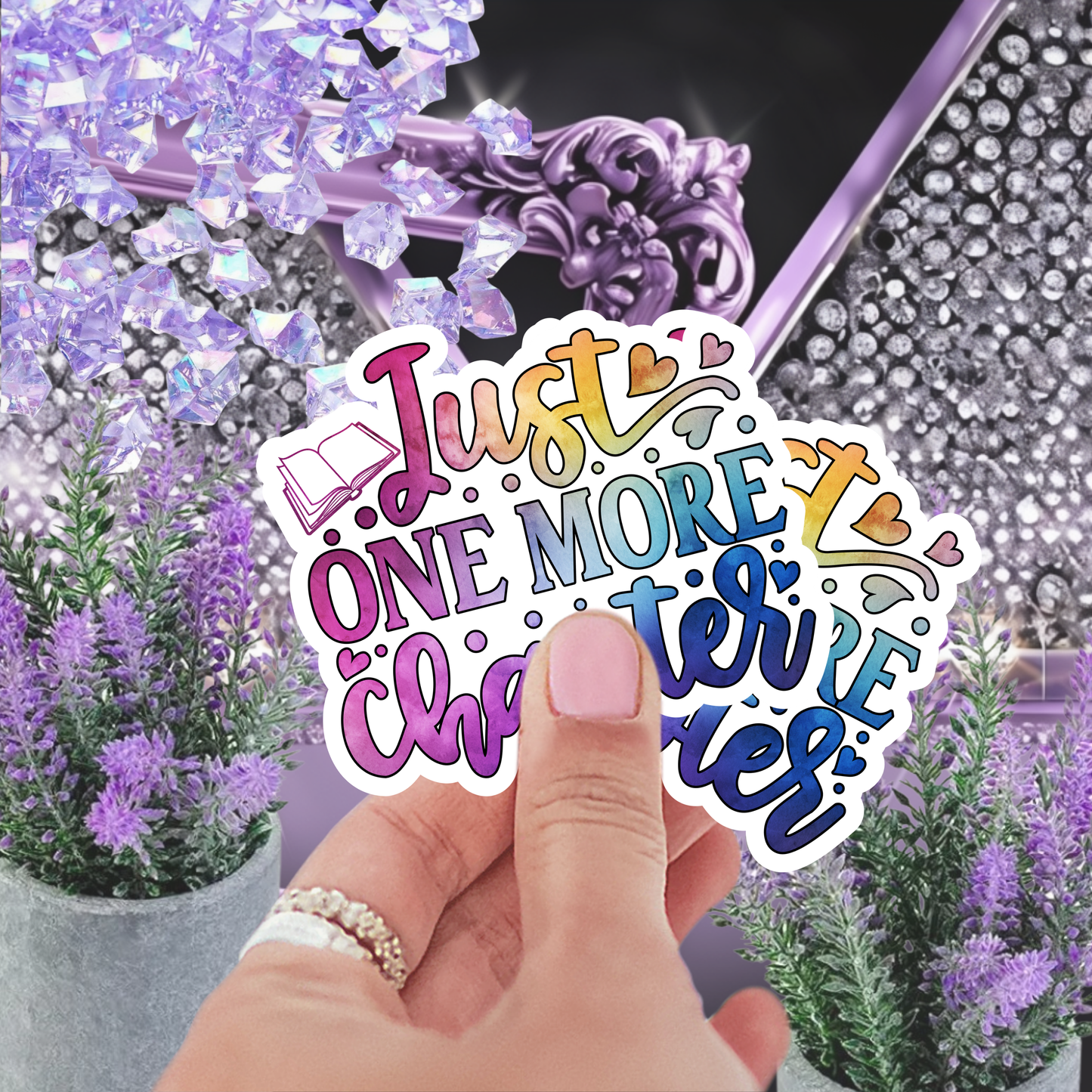 Just One More Chapter" Sticker, Bookish Sticker, Reading Sticker, Book Lover Gift, Water-Resistant Decal