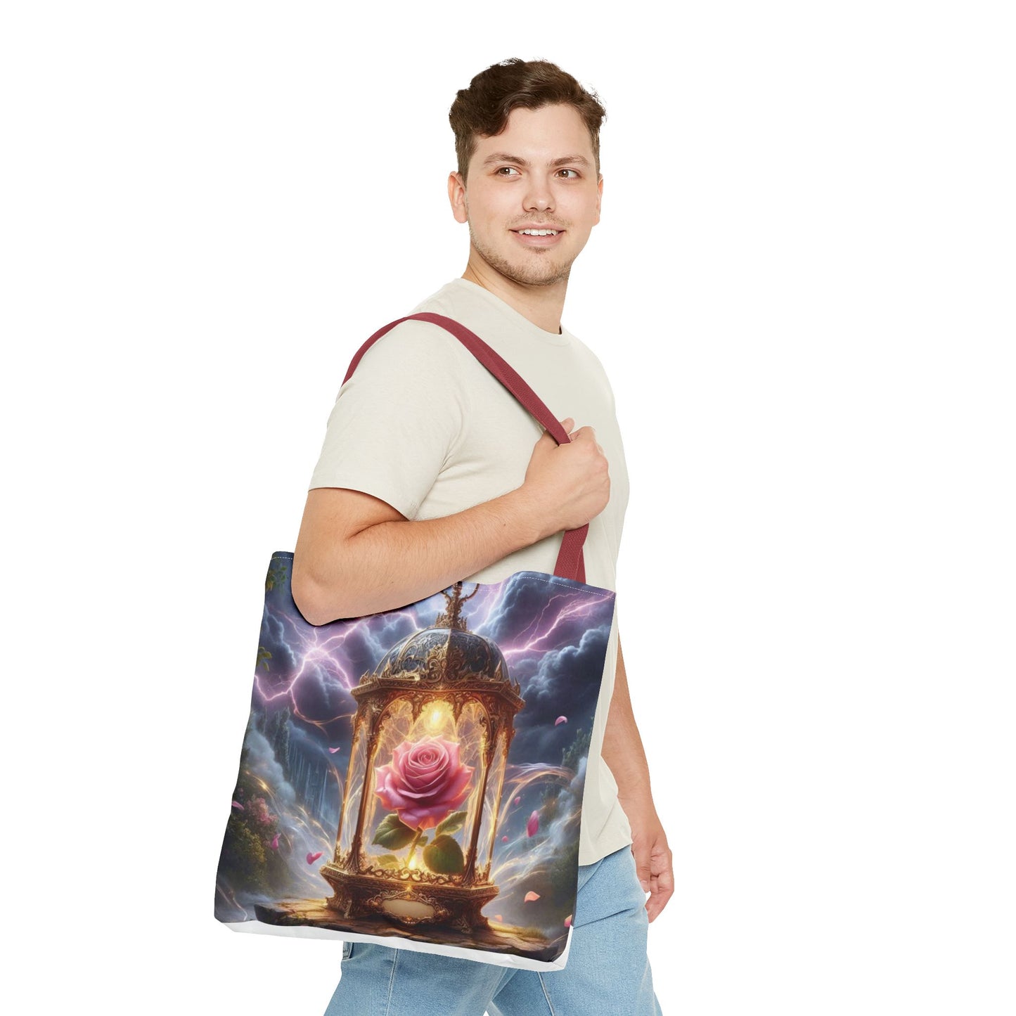 Enchanted Rose Tote Bag - Magical Fairy Tale Inspired Reusable Shopping Bag