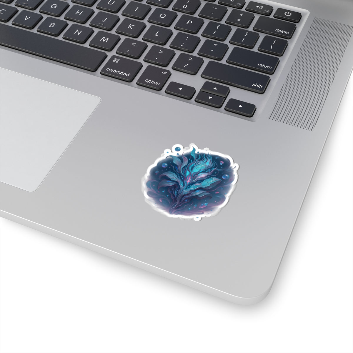 Fantasy Galaxy Leaf Sticker – Trippy Cosmic Plant Kiss Cut Decal, Surreal Vaporwave Aesthetic, Dreamcore Laptop Sticker