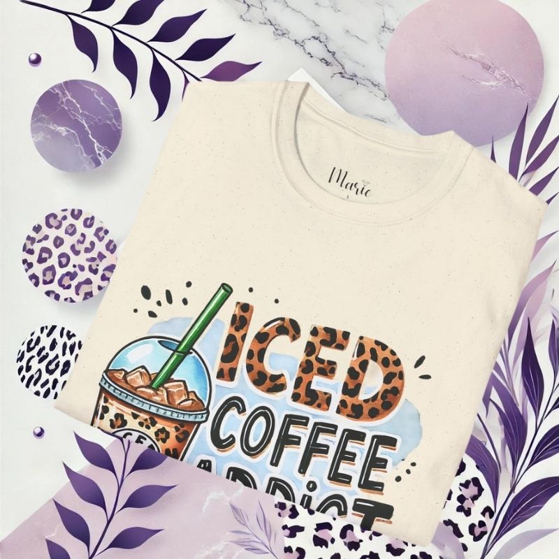 Iced Coffee Addict Unisex Softstyle T-Shirt - Perfect for Coffee Lovers & Casual Wear