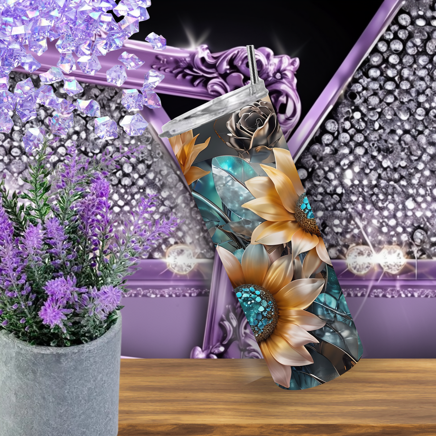 Vibrant Blooms: Elegant Floral 20 oz Tumbler - Carry the Beauty of Nature