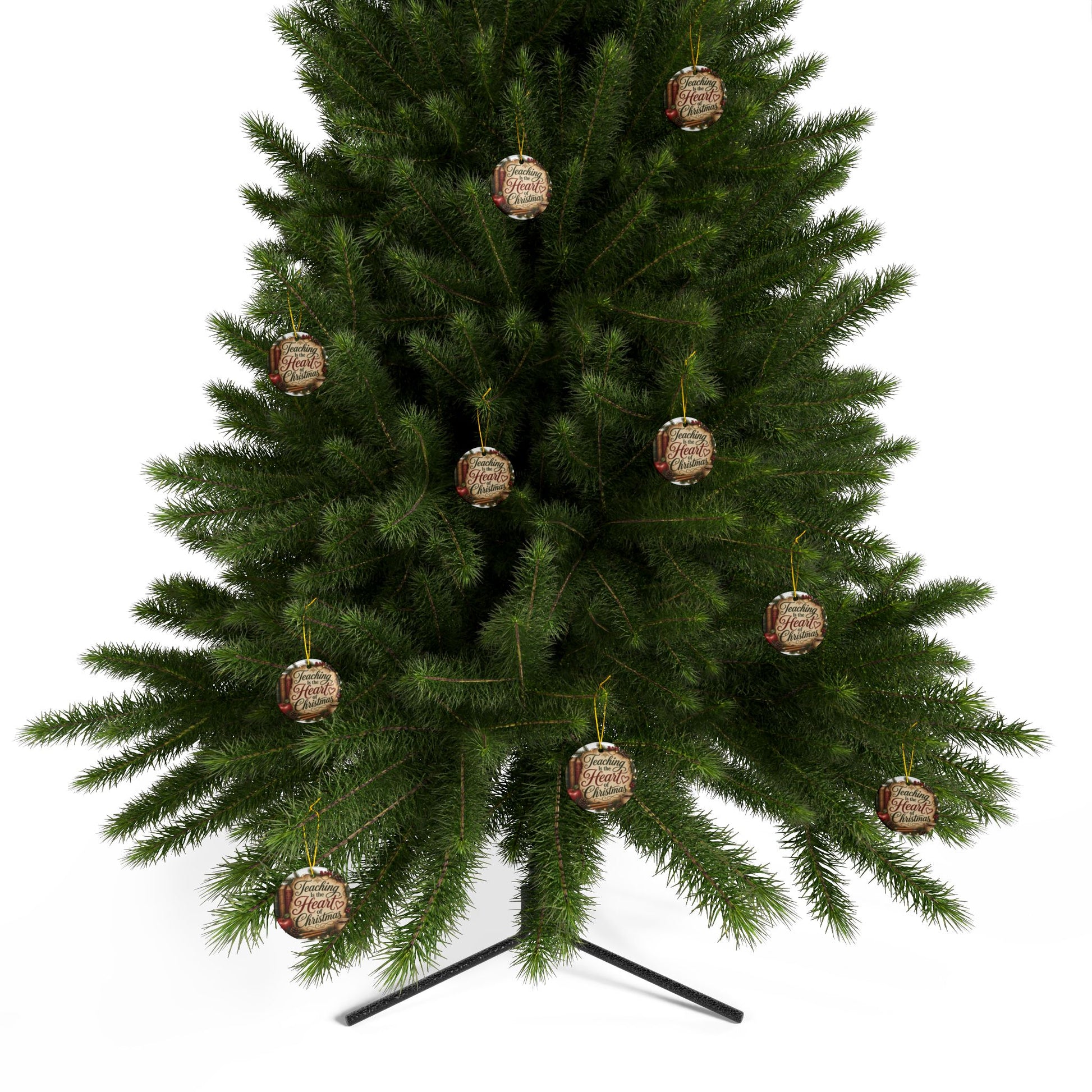 Teaching Is the Heart of Christmas Teacher Ornament featuring the Teaching Is the Heart of Christmas design – styled holiday display