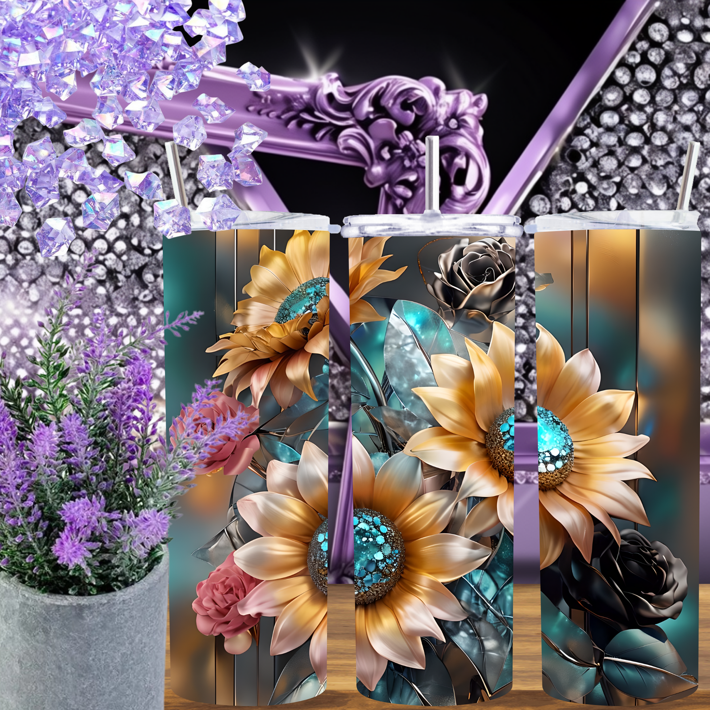 Vibrant Blooms: Elegant Floral 20 oz Tumbler - Carry the Beauty of Nature