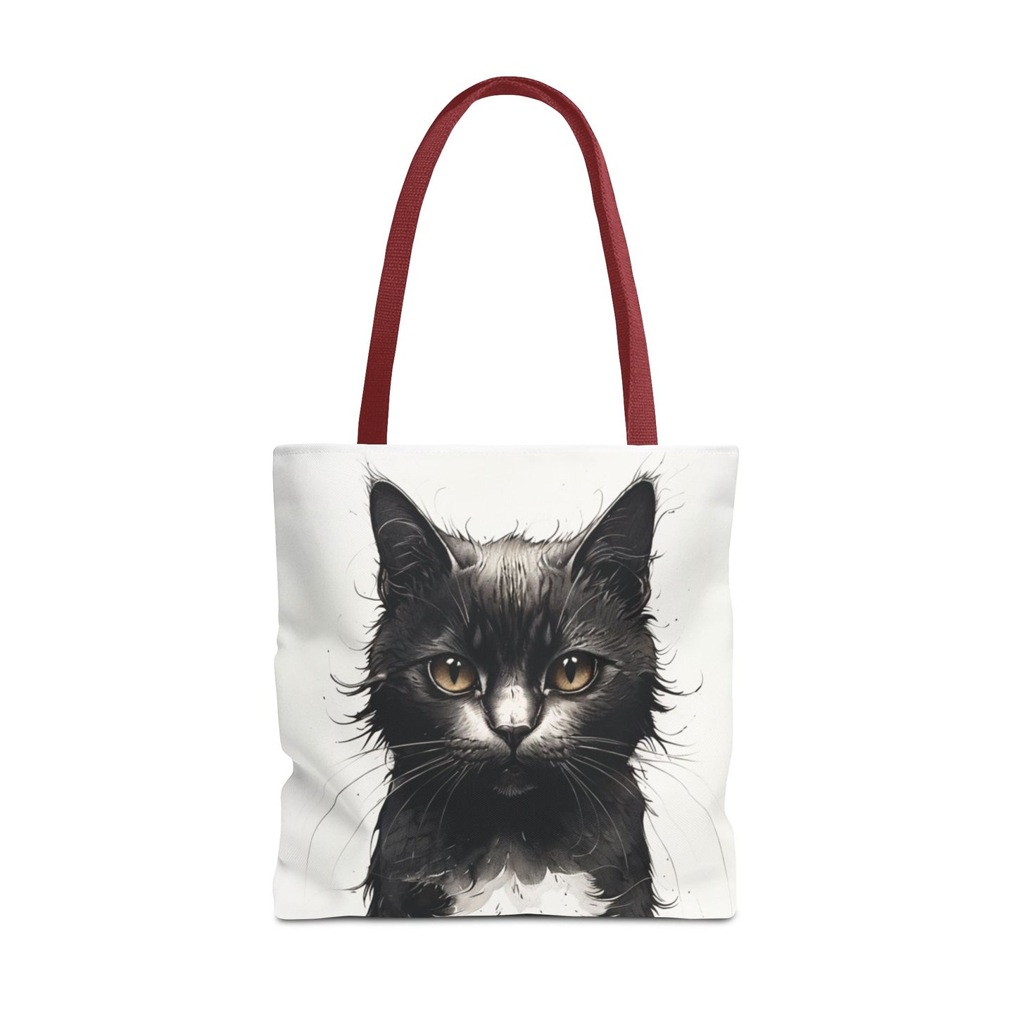 Elegant Black Cat Portrait Tote Bag - Stylish Reusable Shopping Bag for Cat Lovers