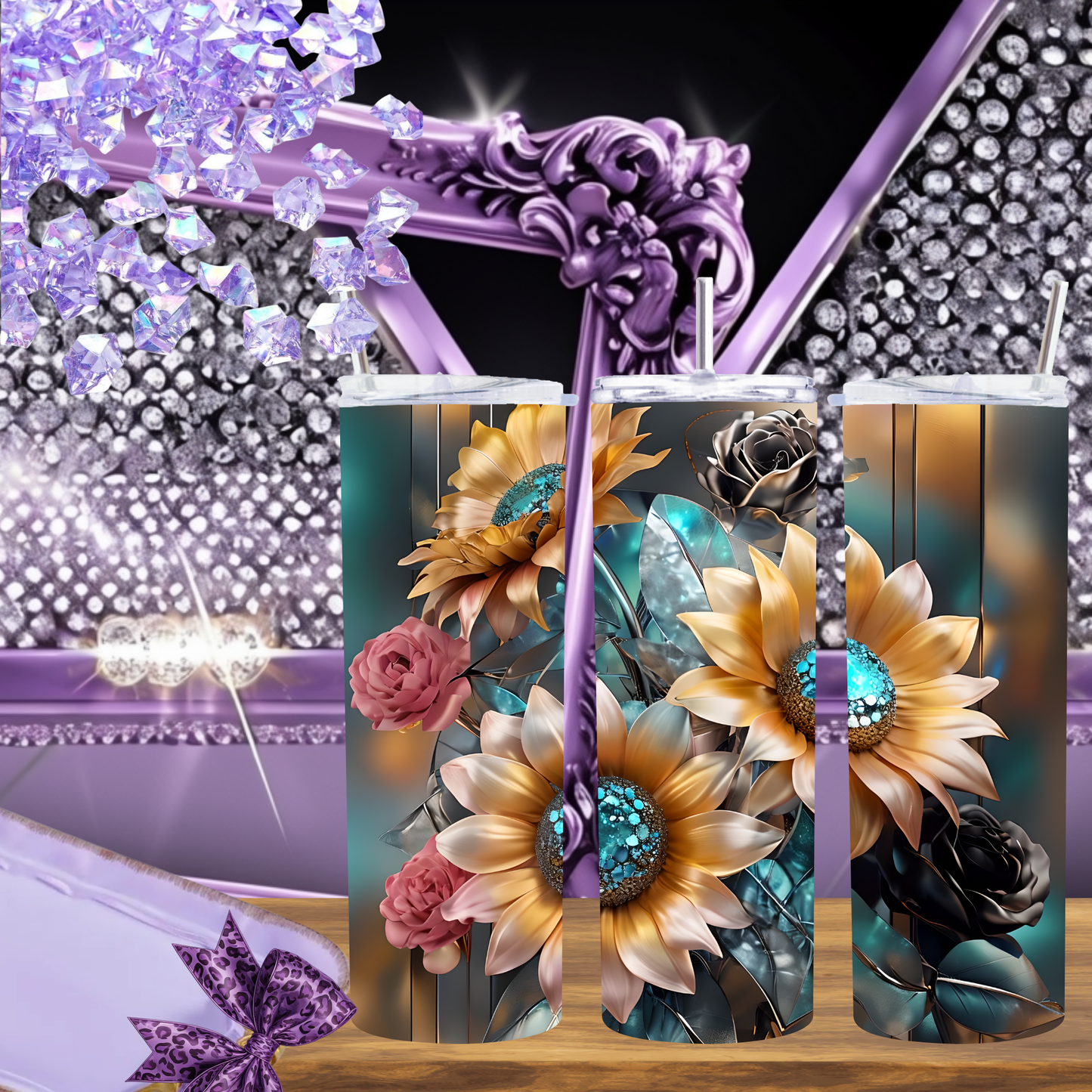 Vibrant Blooms: Elegant Floral 20 oz Tumbler - Carry the Beauty of Nature