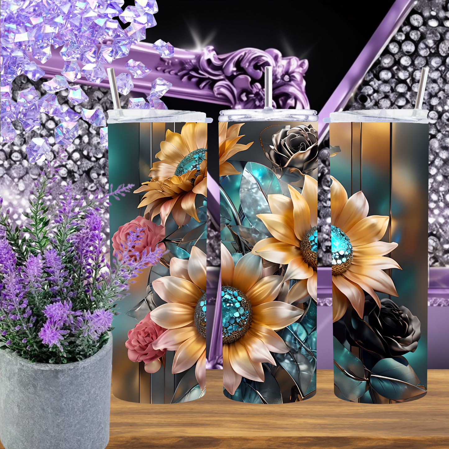 Vibrant Blooms: Elegant Floral 20 oz Tumbler - Carry the Beauty of Nature