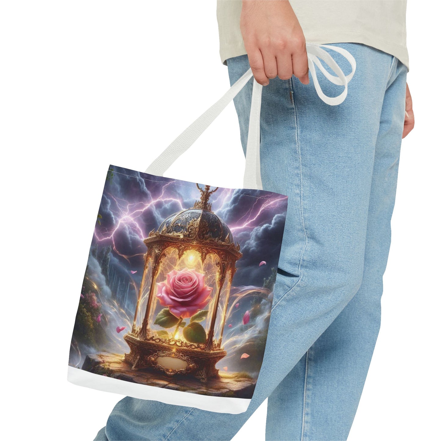 Enchanted Rose Tote Bag - Magical Fairy Tale Inspired Reusable Shopping Bag