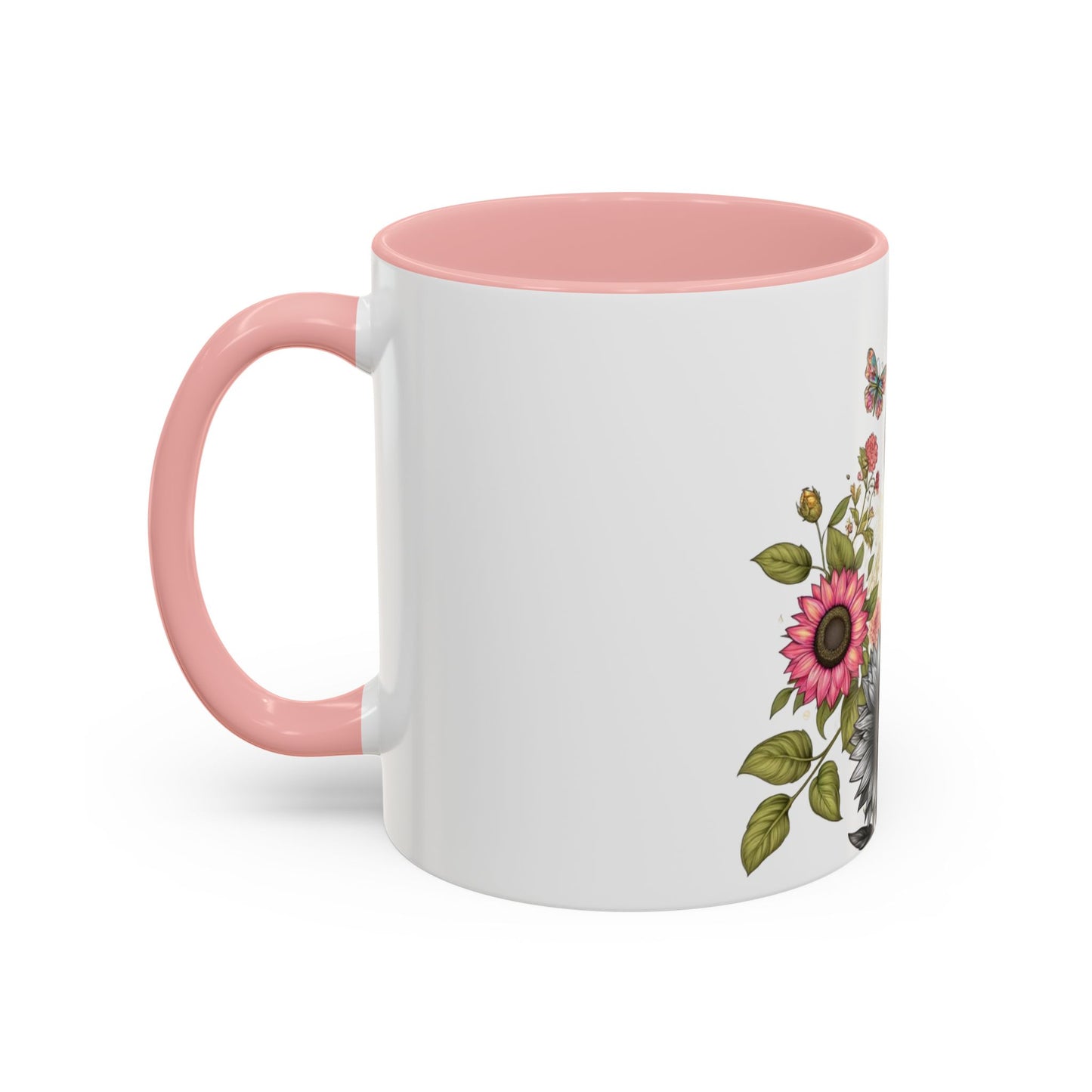 Colorful Floral Art Accent Coffee Mug - 11oz & 15oz