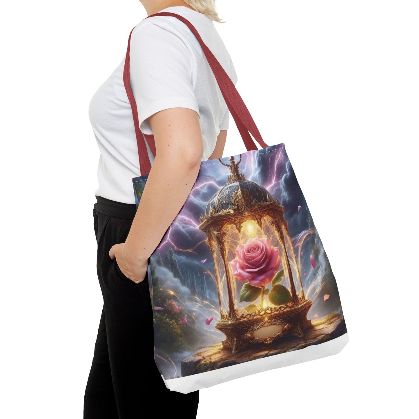 Enchanted Rose Tote Bag - Magical Fairy Tale Inspired Reusable Shopping Bag