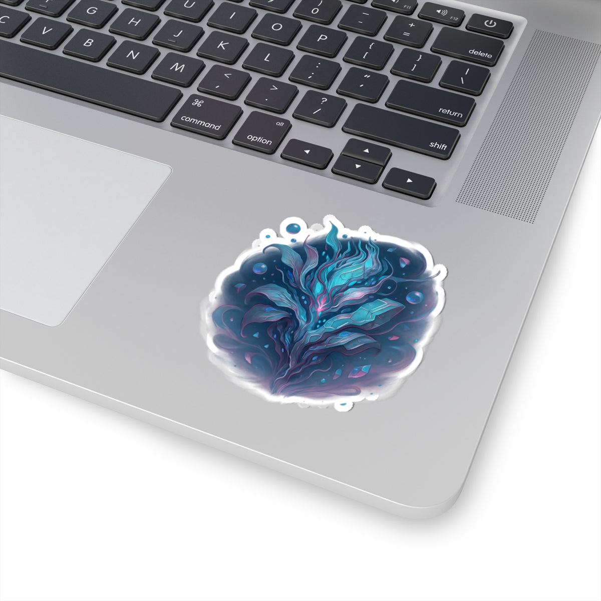 Fantasy Galaxy Leaf Sticker – Trippy Cosmic Plant Kiss Cut Decal, Surreal Vaporwave Aesthetic, Dreamcore Laptop Sticker