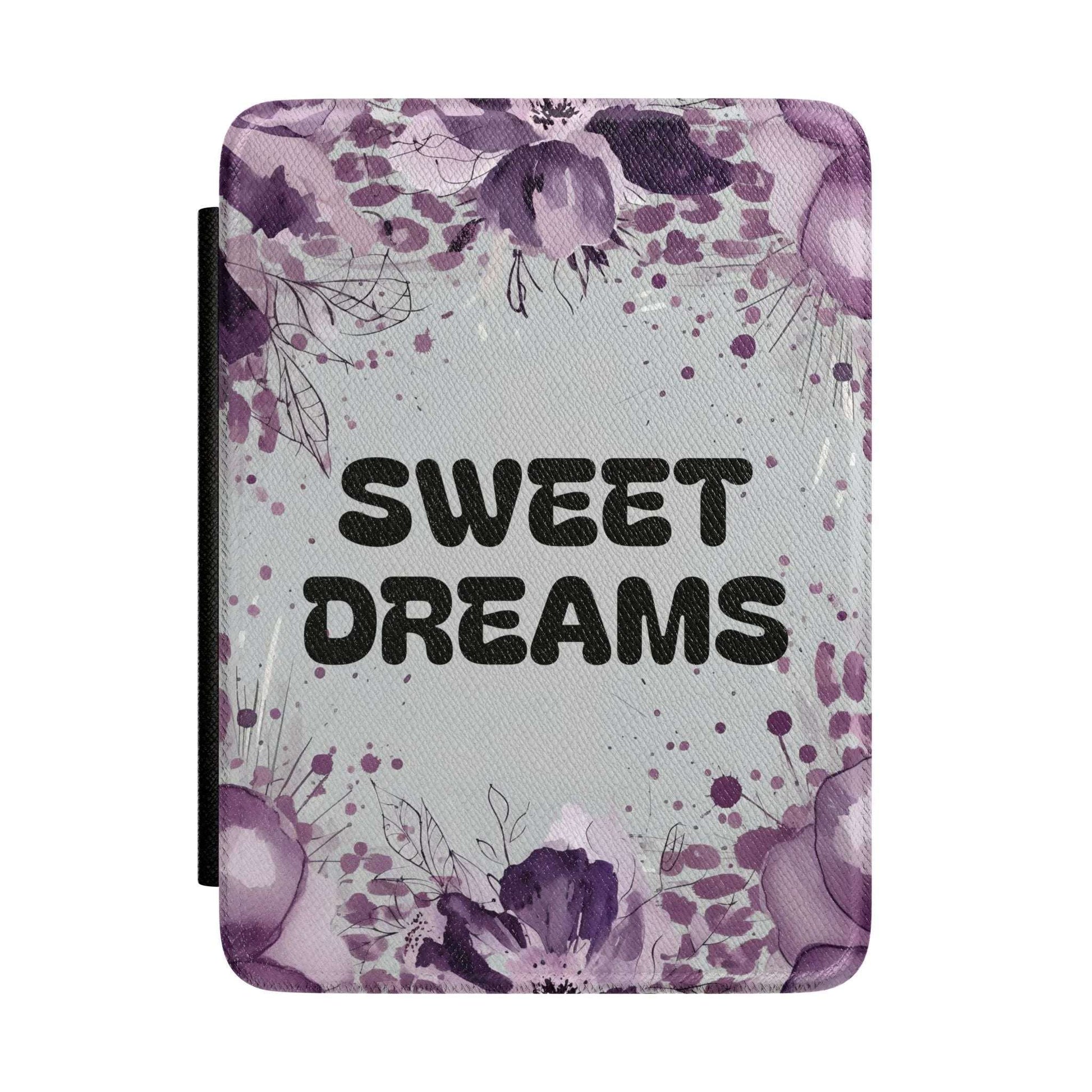Sweet Dreams Kindle Case — Purple Floral E-Reader Cover by Printify