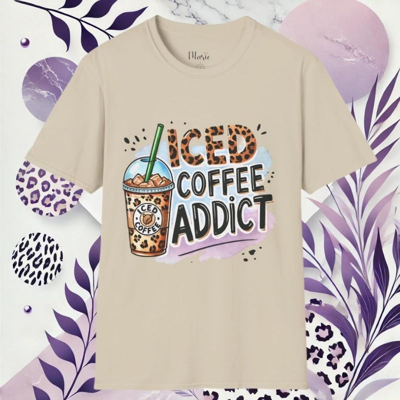 Iced Coffee Addict Unisex Softstyle T-Shirt - Perfect for Coffee Lovers & Casual Wear