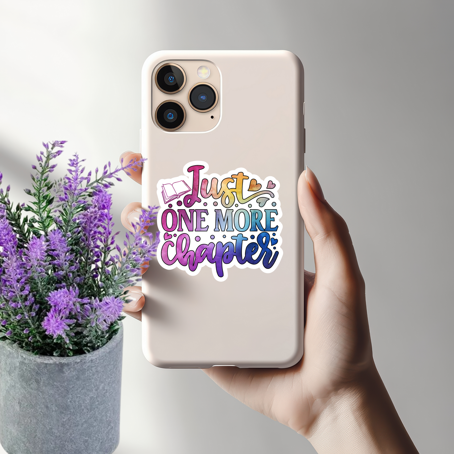 Just One More Chapter" Sticker, Bookish Sticker, Reading Sticker, Book Lover Gift, Water-Resistant Decal