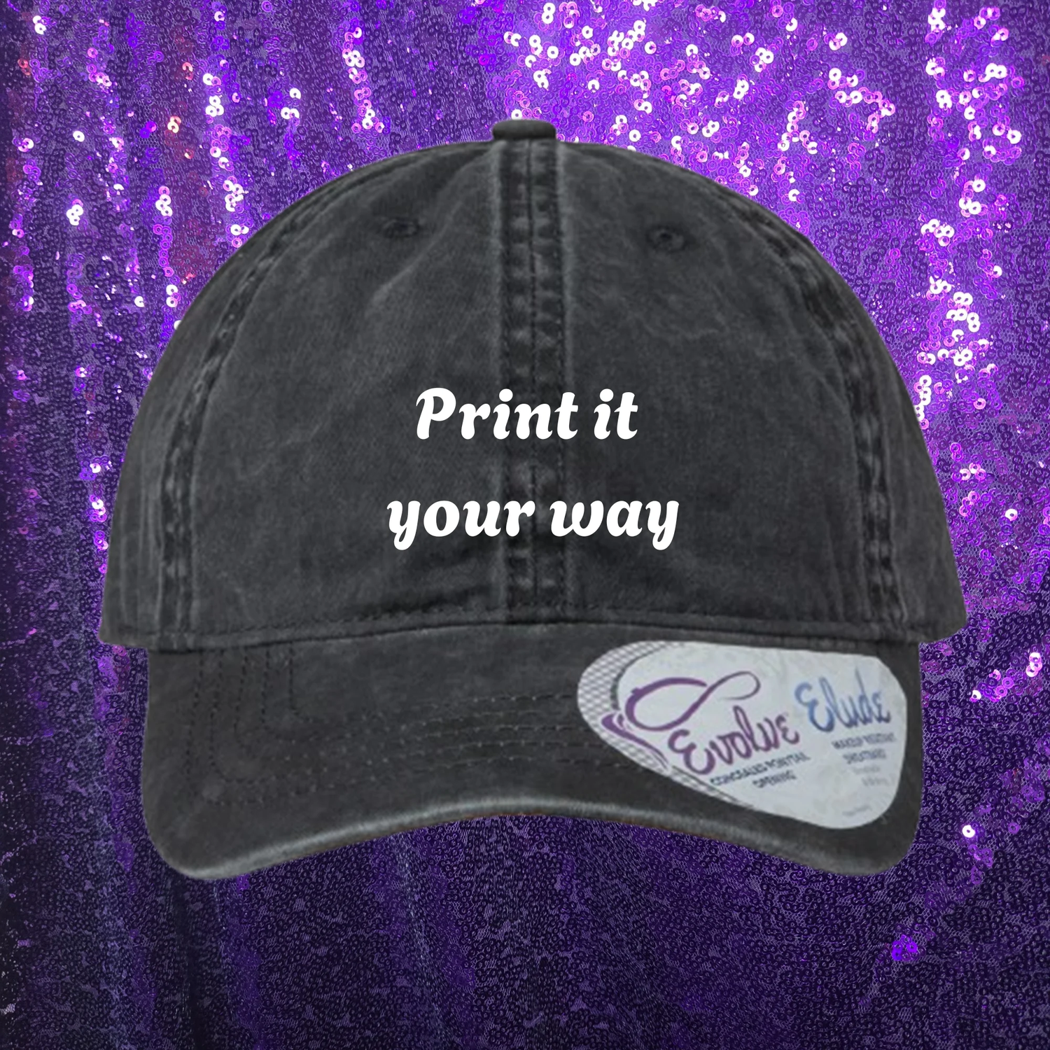 Women's Pigment-Dyed Cap with Fashion Undervisor (Embroidery) by Printify
