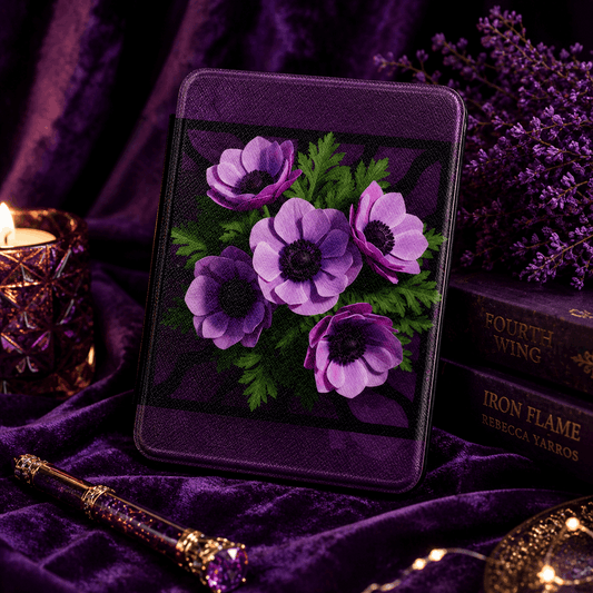 Purple Anemone Kindle Case | Floral Book Lover Cover