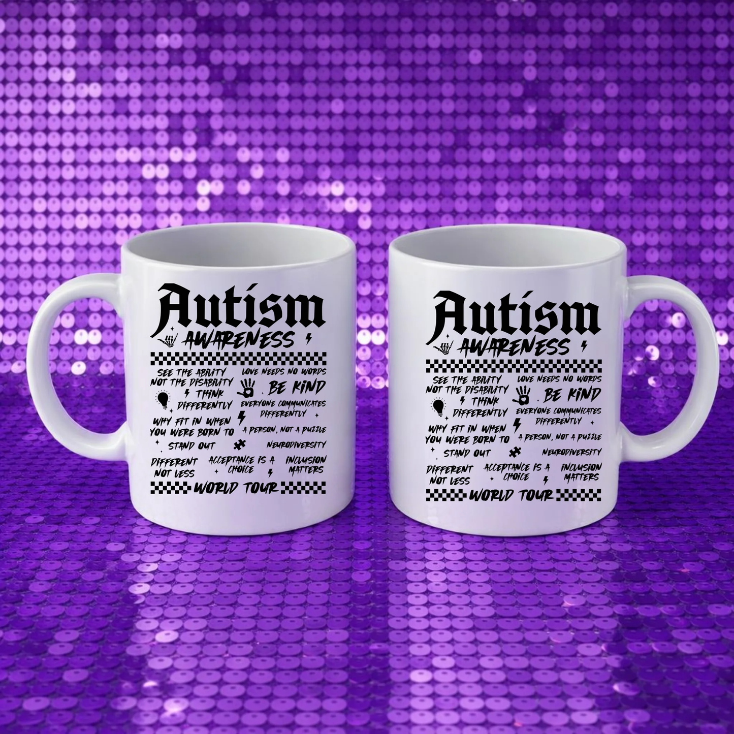 Autism Awareness text/facts Autism Awareness Facts Mug | Autism Education Gift | ABA Therapist Special Ed Teacher Appreciation Mug [Your Continued Title] by Printify