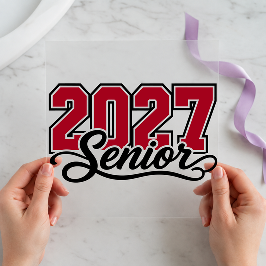 2027 Senior Red Black individual product photo included in the Class of 2027 Senior Volume 1 five-pack DTF transfer bundle