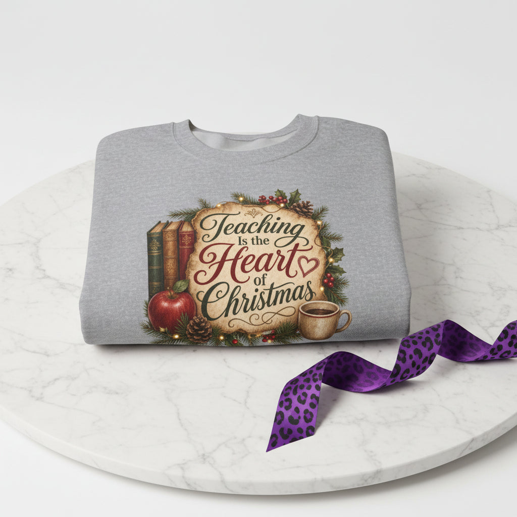 Teaching Is the Heart of Christmas teacher sweatshirt alternate color view