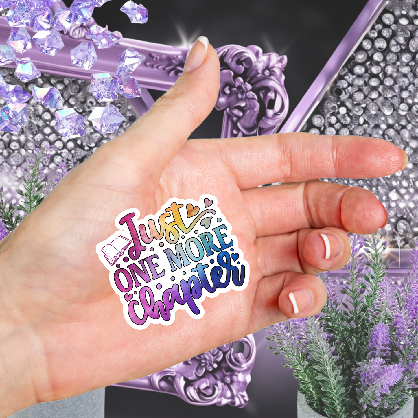 Just One More Chapter" Sticker, Bookish Sticker, Reading Sticker, Book Lover Gift, Water-Resistant Decal