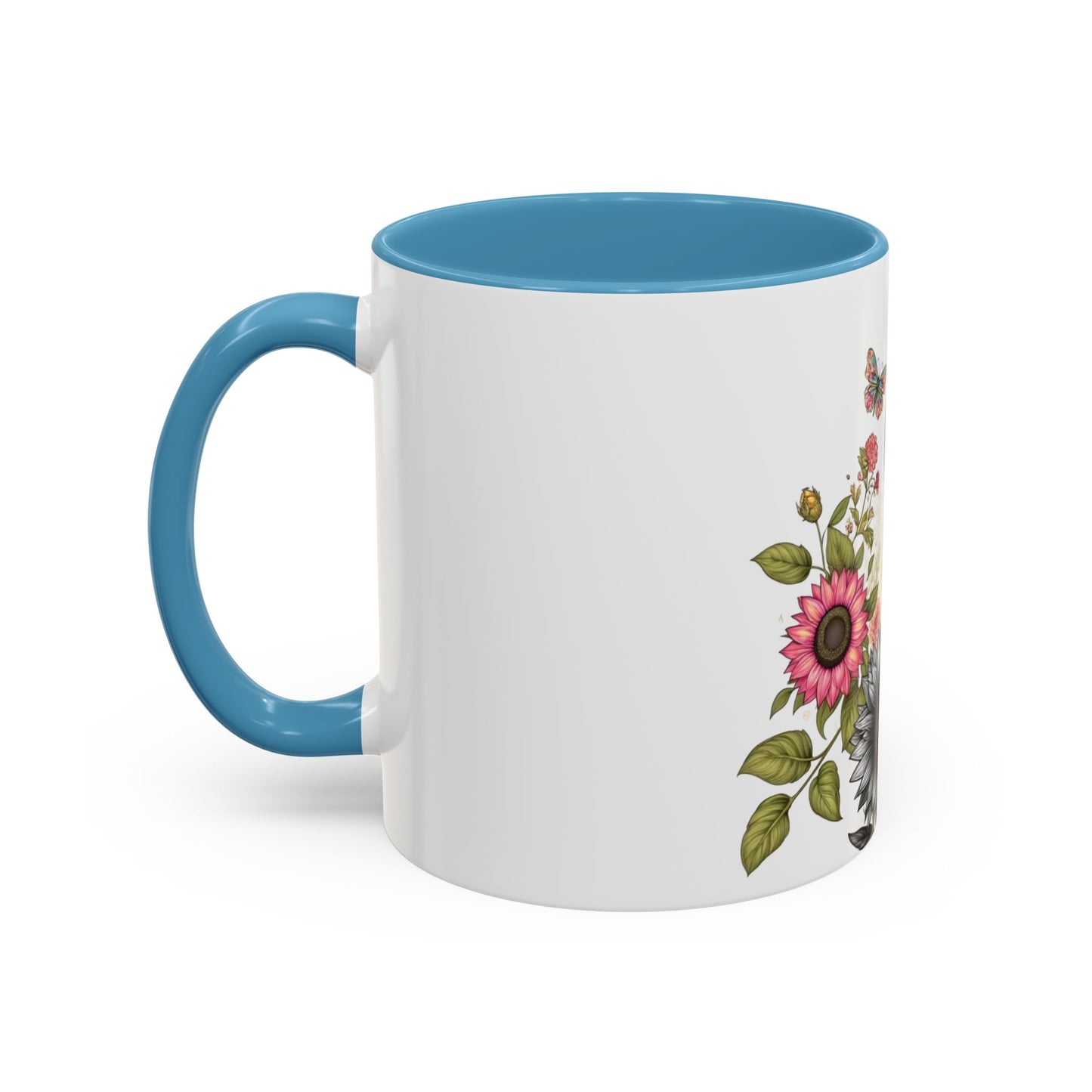 Colorful Floral Art Accent Coffee Mug - 11oz & 15oz