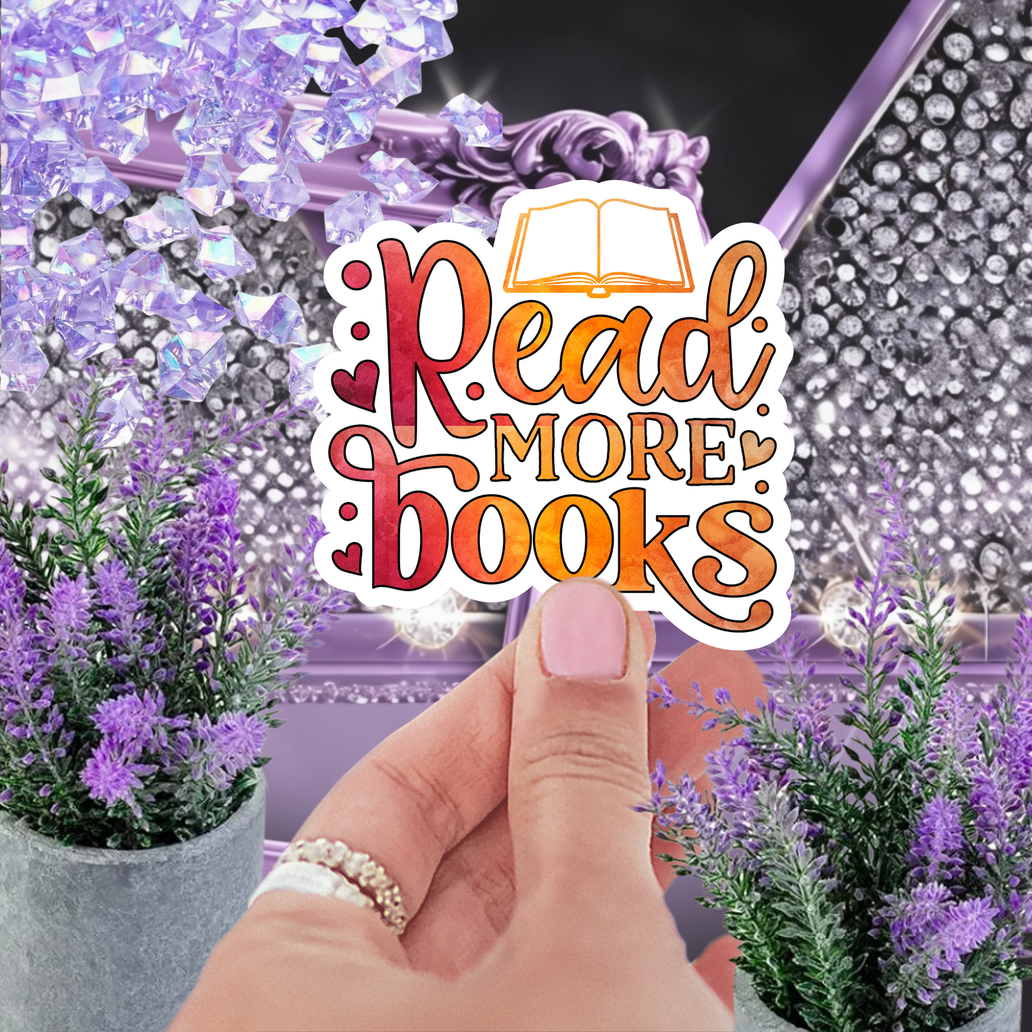 Read More Books" Sticker, Bookish Sticker, Book Lover Gift, Reading Sticker, Water-Resistant Vinyl Decal