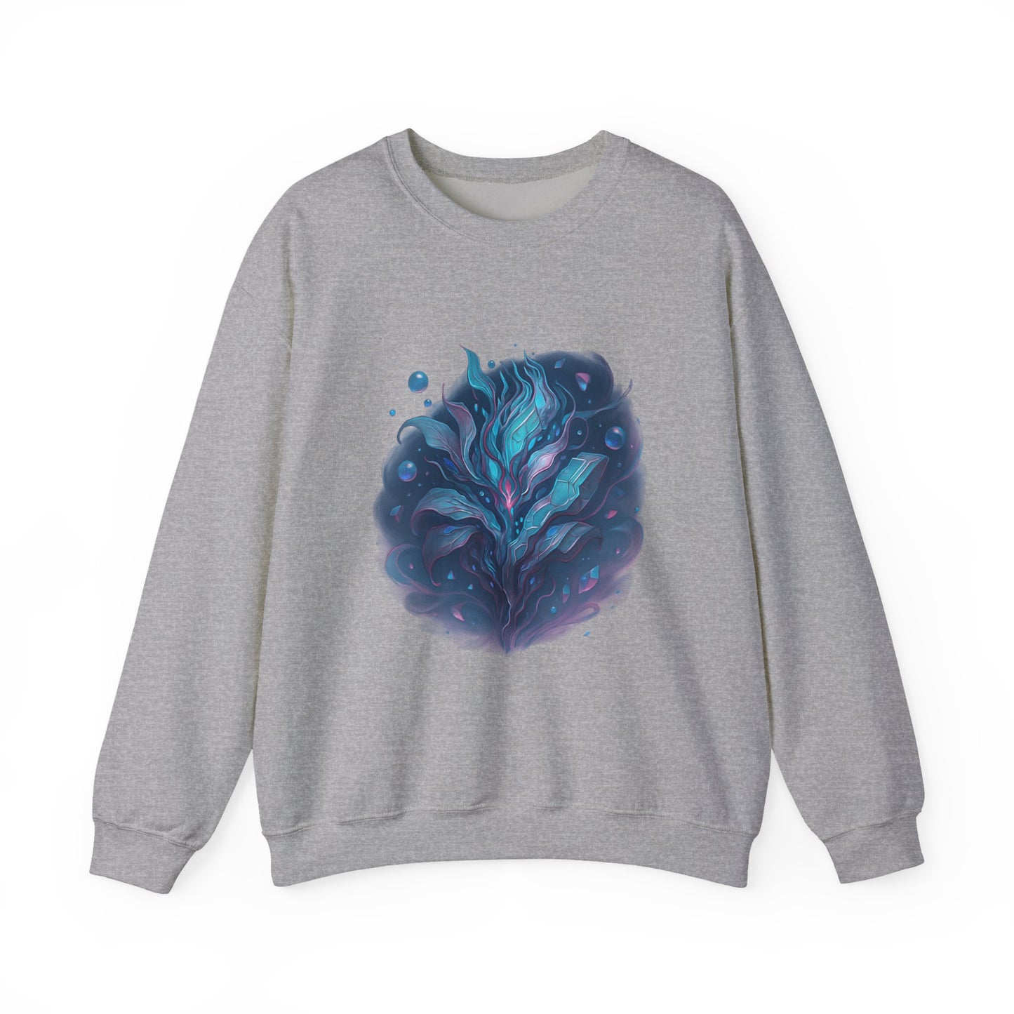 Fantasy Abstract Galaxy Leaf Sweatshirt – Trippy Cosmic Art Crewneck, Psychedelic Plant Pullover, Vaporwave Aesthetic Shirt