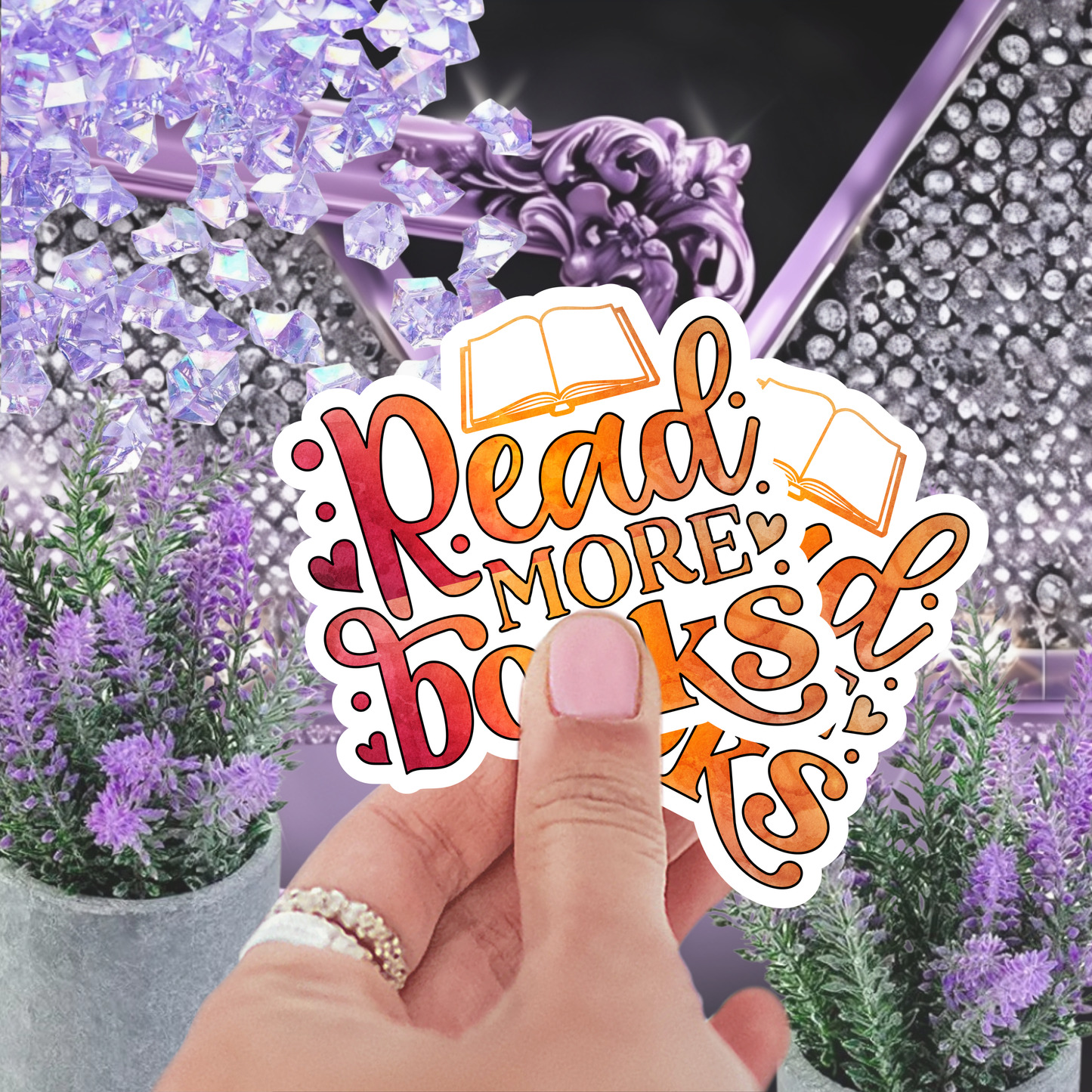 Read More Books" Sticker, Bookish Sticker, Book Lover Gift, Reading Sticker, Water-Resistant Vinyl Decal