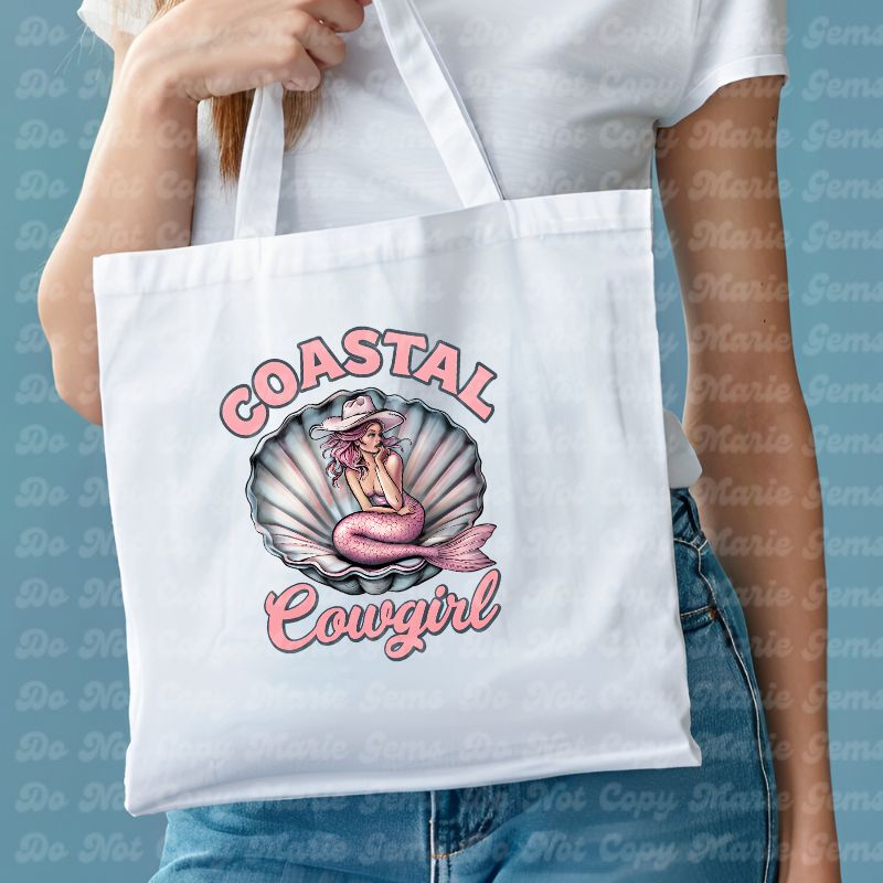 Coastal Cowgirl Mermaid PNG: Trendy Western Ocean Design for Crafts, Sublimation & More. Digital Download for Unique DIY Projects, Commercial Use