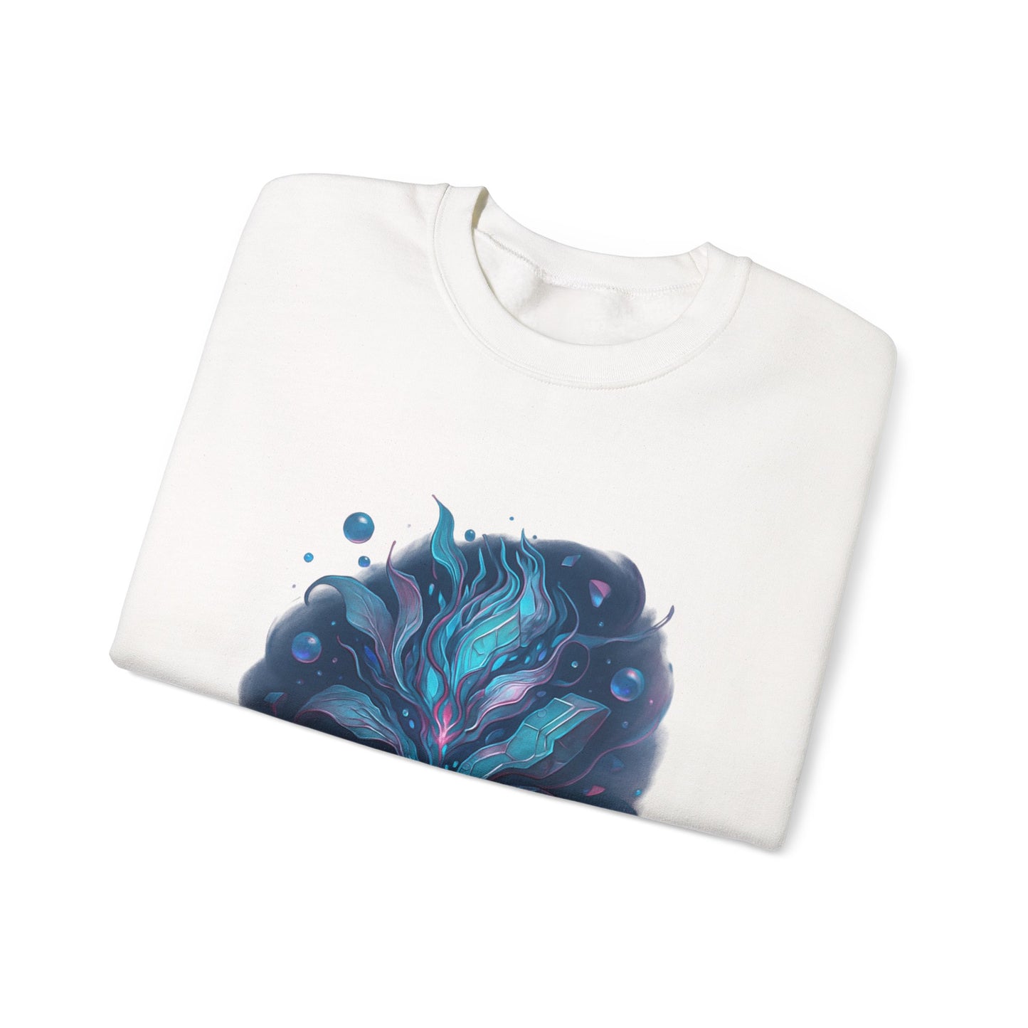 Fantasy Abstract Galaxy Leaf Sweatshirt – Trippy Cosmic Art Crewneck, Psychedelic Plant Pullover, Vaporwave Aesthetic Shirt