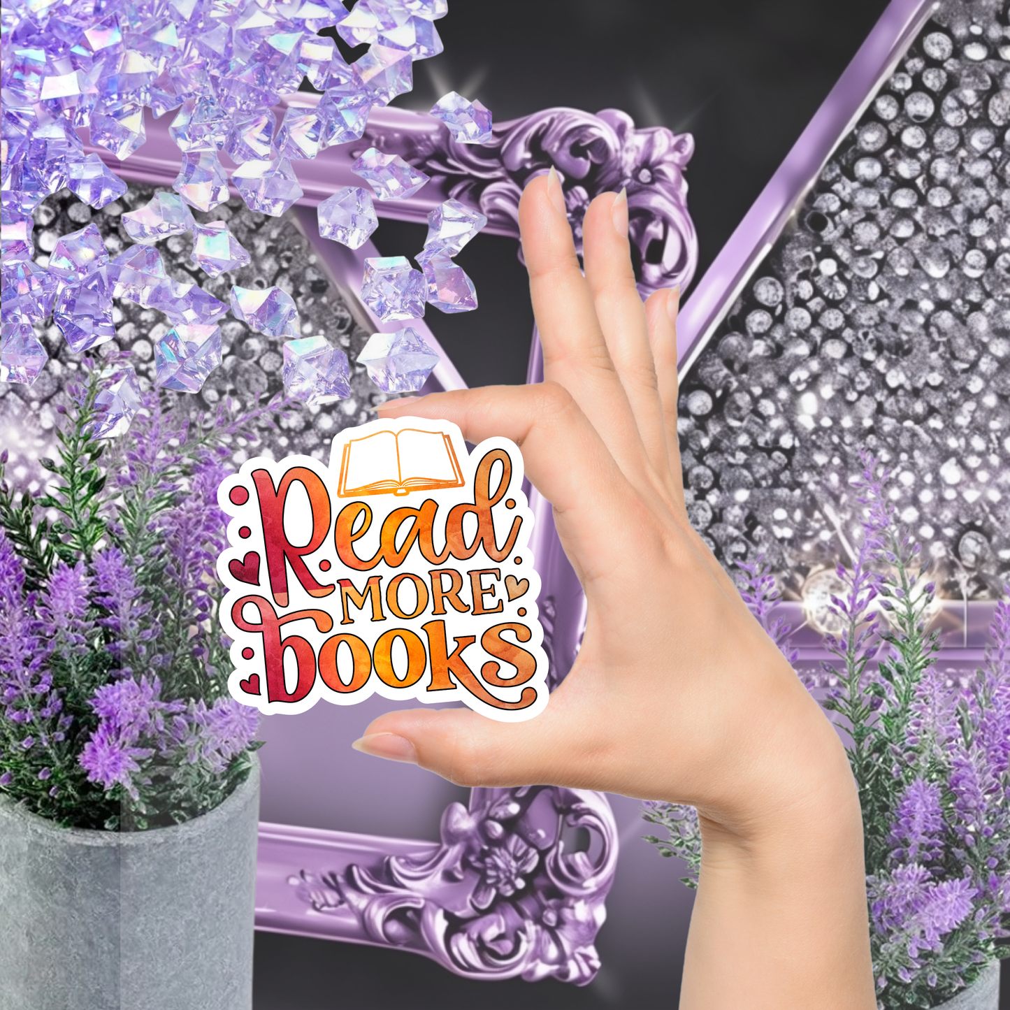 Read More Books" Sticker, Bookish Sticker, Book Lover Gift, Reading Sticker, Water-Resistant Vinyl Decal