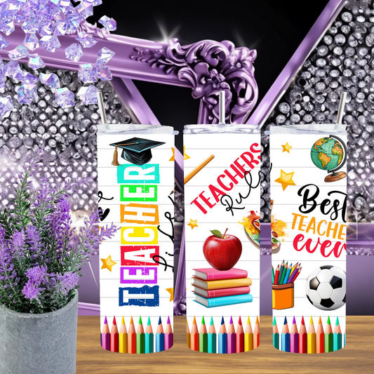 Teacher Life 20oz Tumbler, Best Teacher Ever Gift, 30oz Stainless Steel Cup, Back to School Drinkware, Personalized Teacher Appreciation Mug by Marie Gems