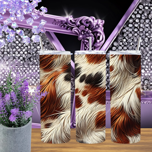 Realistic Cow Hide Tumbler 20oz and 30oz Western Animal Print Rustic Farmhouse Travel Mug Gift for Her by Marie Gems