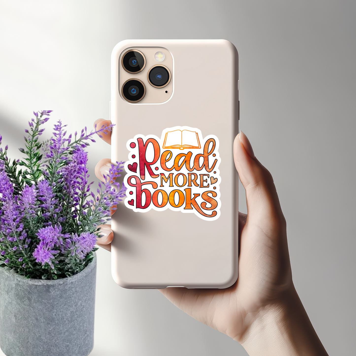 Read More Books" Sticker, Bookish Sticker, Book Lover Gift, Reading Sticker, Water-Resistant Vinyl Decal